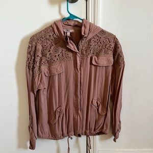 Dark Nude/pinkish zip up spring jacket size M.